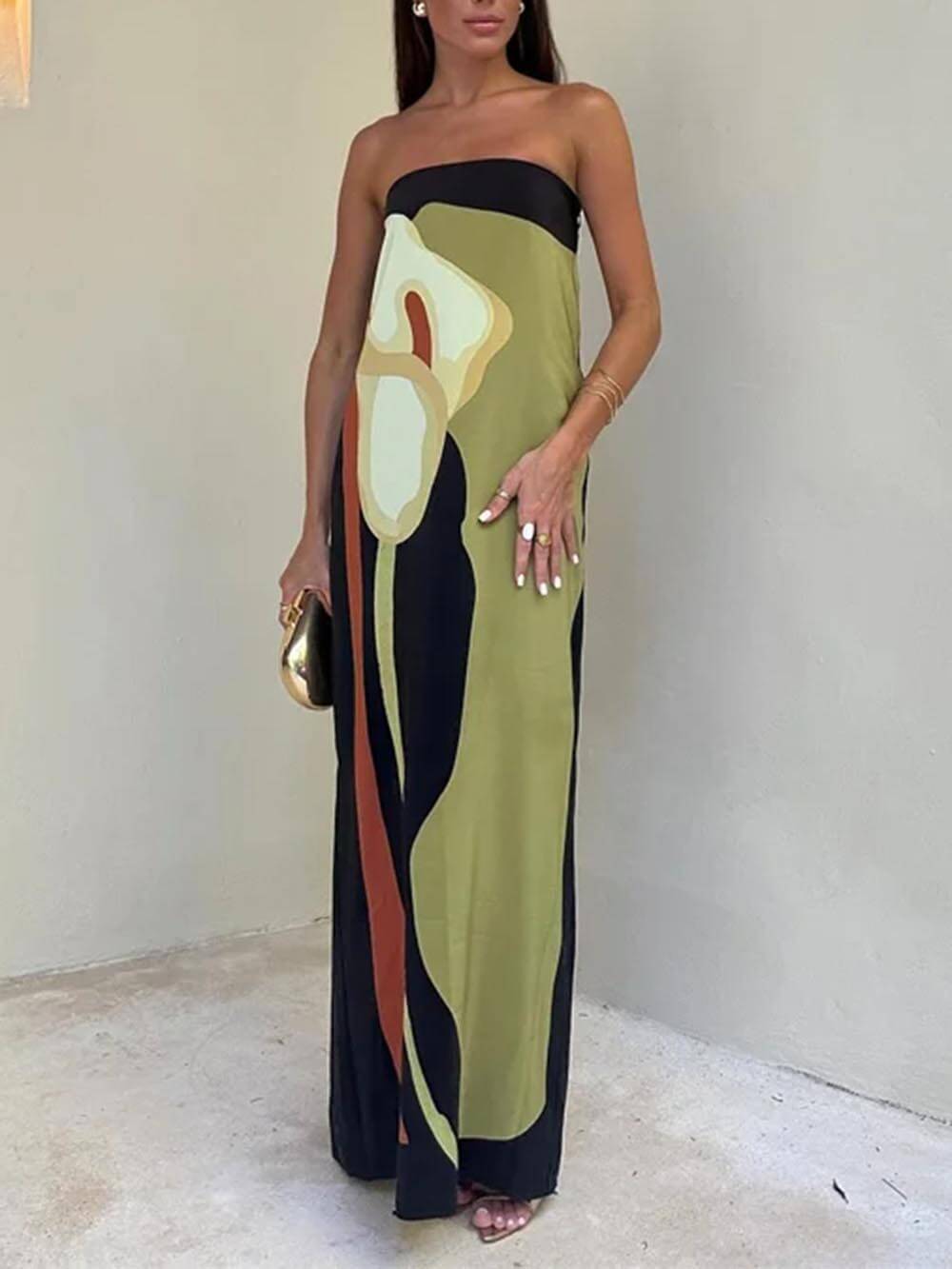 Women's Maxi Sundress | Green Sleeveless Style