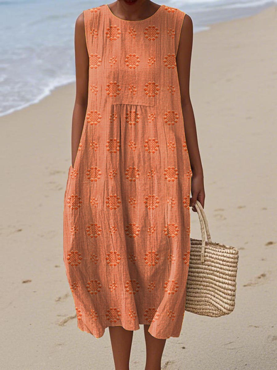 Casual Dress For Women | Midi Textured Loose Fit Dress