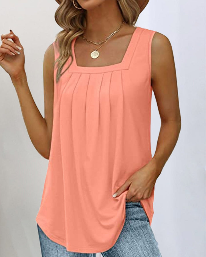 Women’s Blouse | Sleeveless Square Neckline