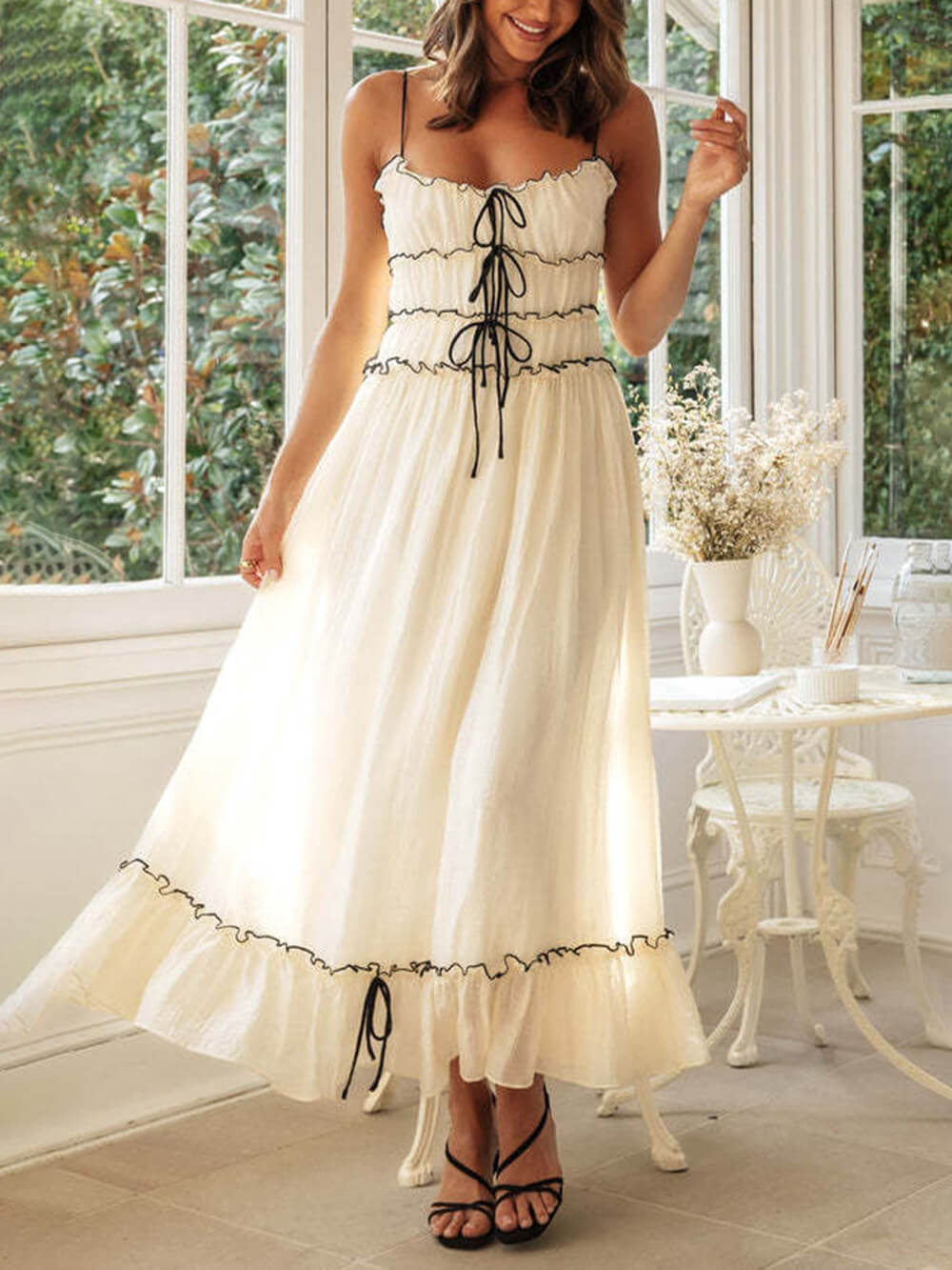 Women's Boho Midi Dress | Spaghetti Strap Style