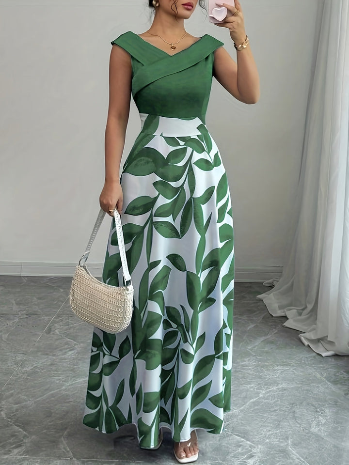 Women's Wedding Guest Maxi Dress | A Line V-Neck