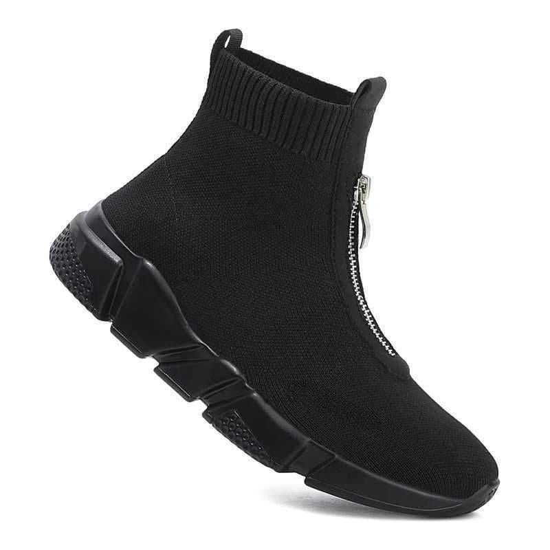 Boots For Women | Knit Shaft Side Zipper Ankle Style