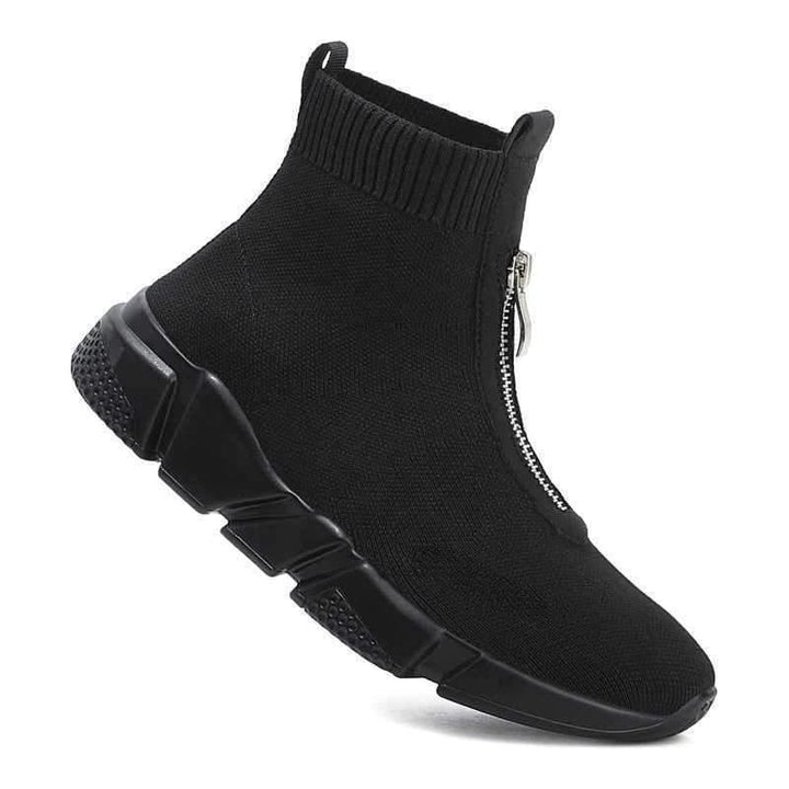Boots For Women | Knit Shaft Side Zipper Ankle Style