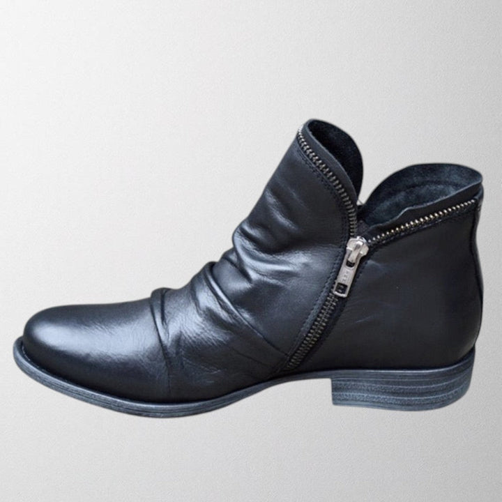 Boots For Women | Rounded Toe Side Zipper Ankle Style