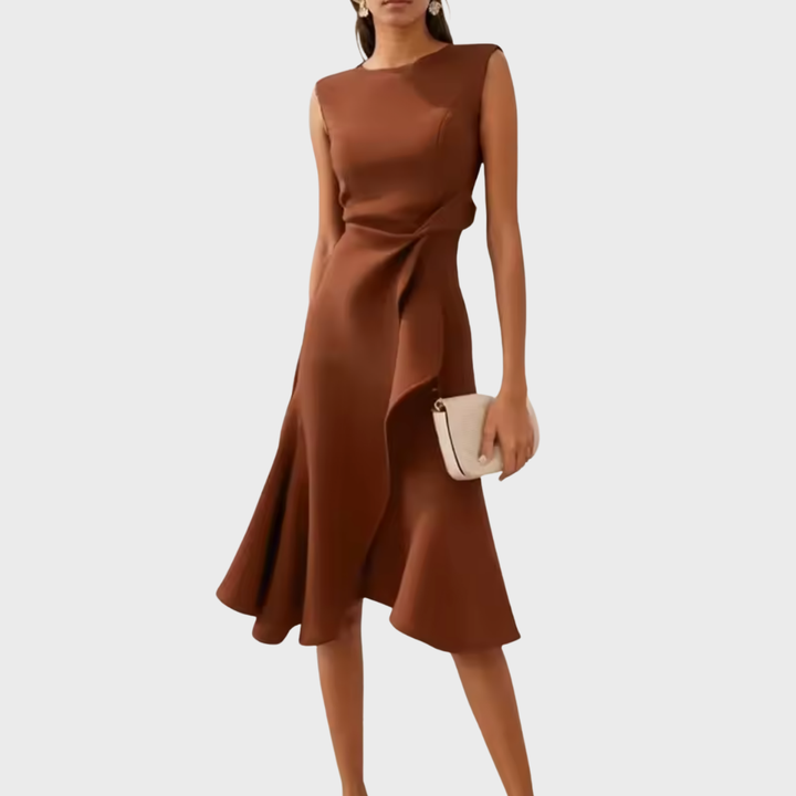 Dress For Women | Draped Asymmetric Midi