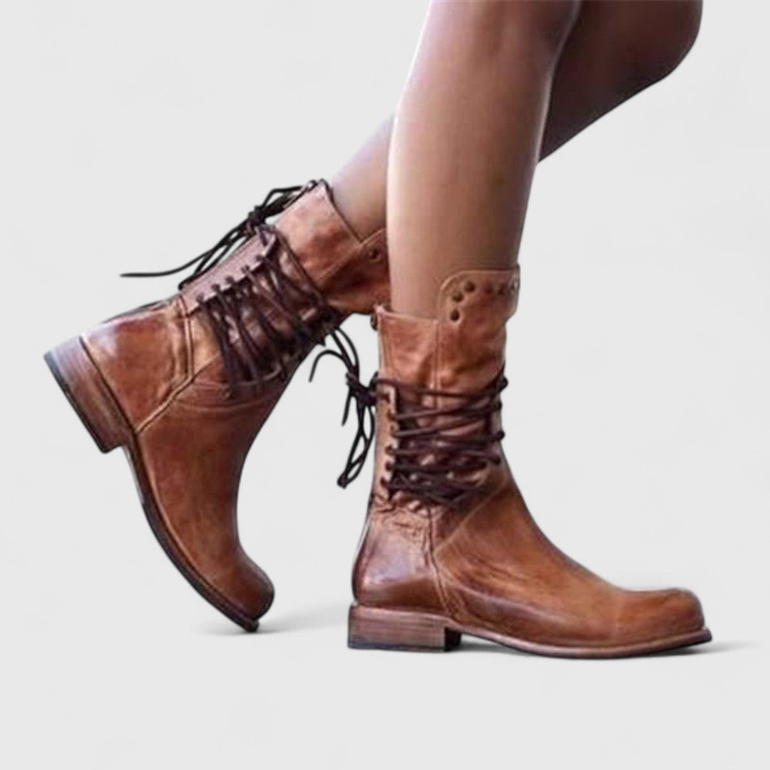Women’s Boots | Lace-Up Mid-Calf with Stud