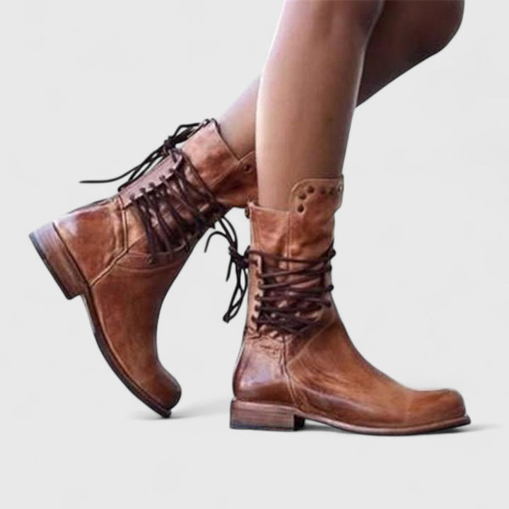 Women’s Boots | Lace-Up Mid-Calf with Stud