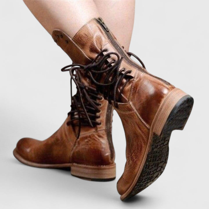 Women’s Boots | Lace-Up Mid-Calf with Stud
