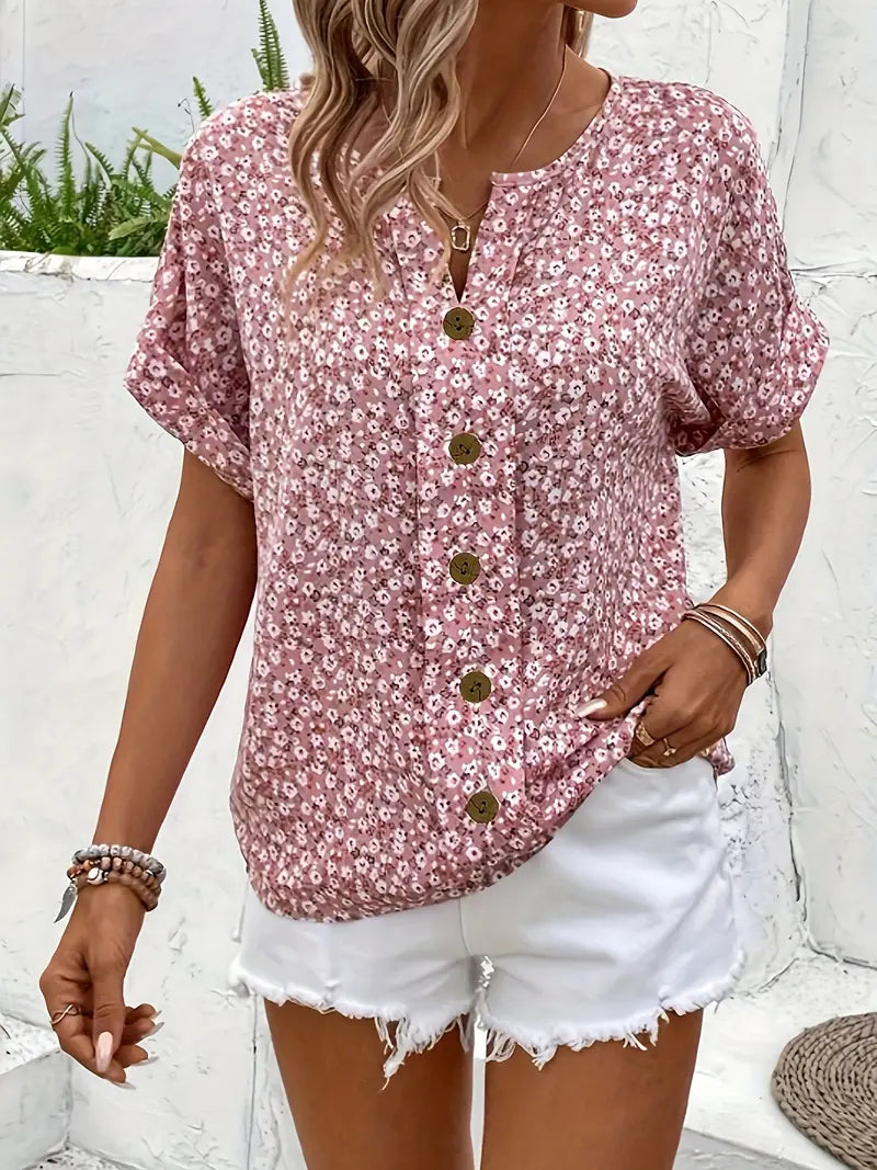 Women’s Blouse | Floral Button-Front