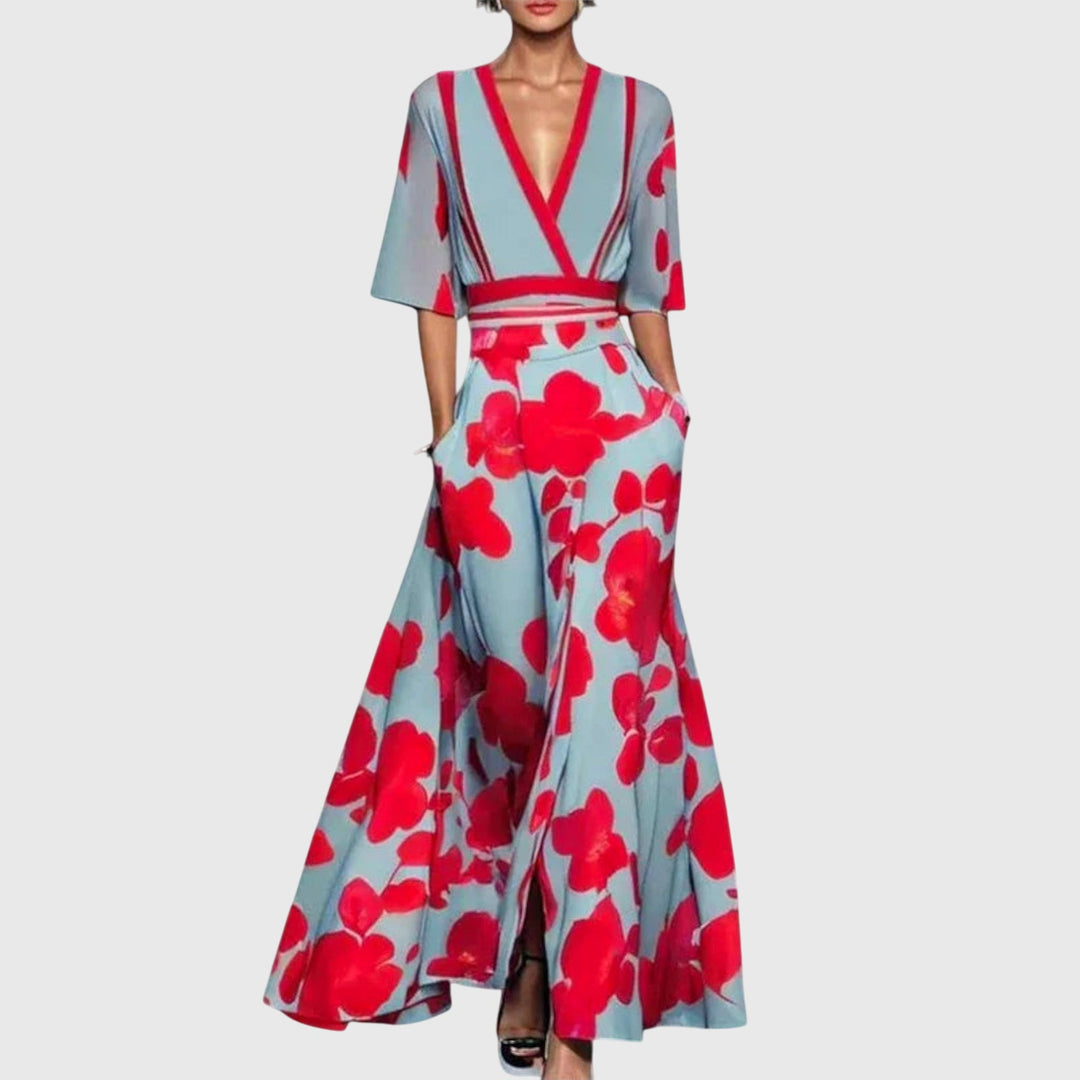 Women's Midi Sundress | V-Neck Floral Wrap