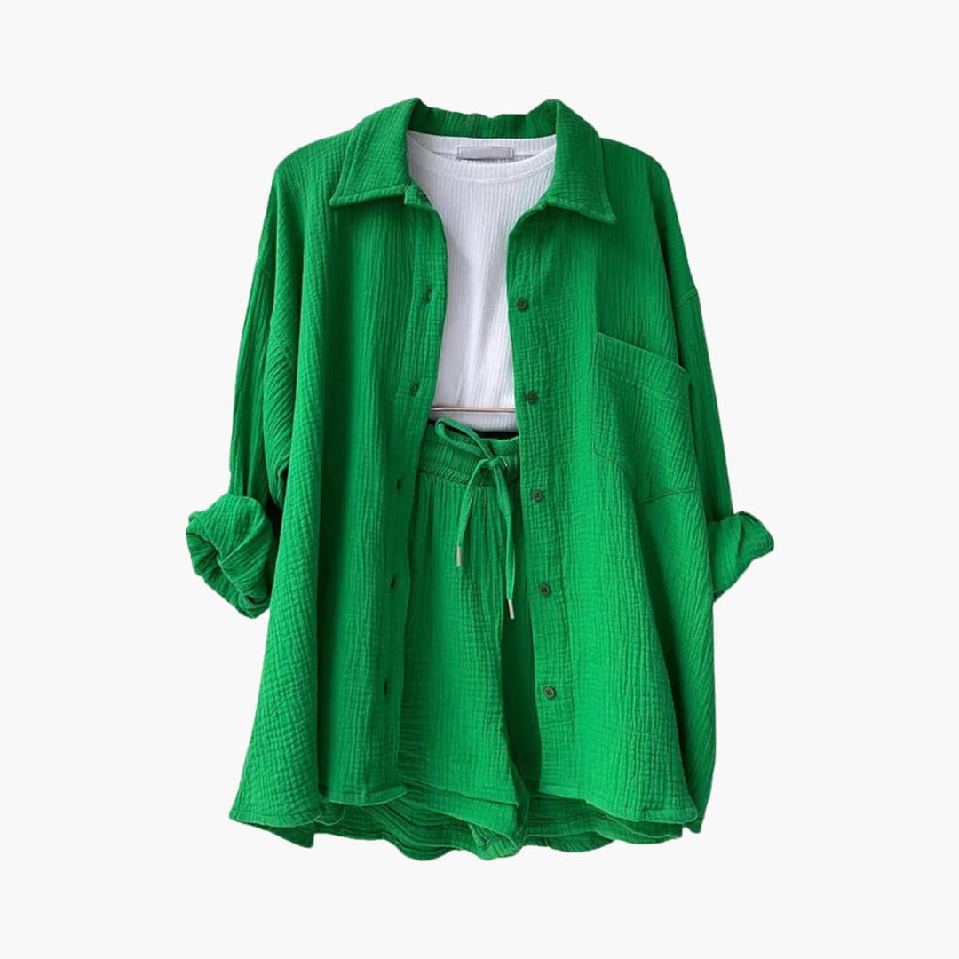 Women’s Outfit Set | Button Crop Shorts