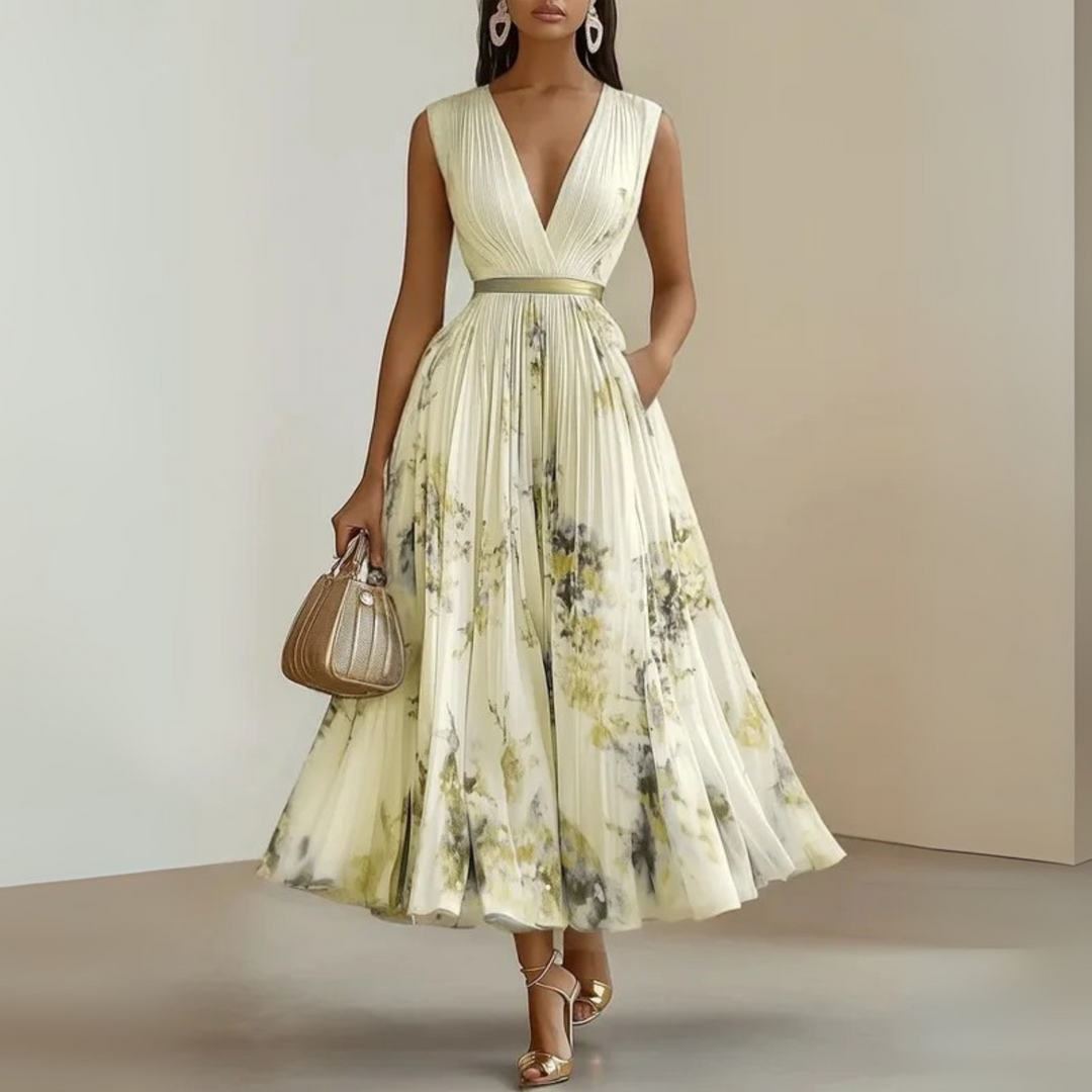 Summer Dress For Women | Midi V-Neck Floral Fit