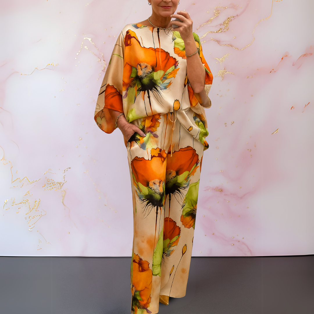 Women’s Two-Piece Set | Loose Top & Wide Leg Pants