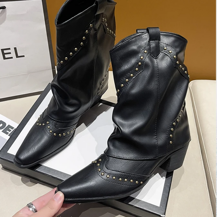 Women’s Boots | Studded Slouchy Ankle