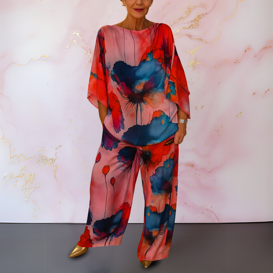 Women’s Two-Piece Set | Loose Top & Wide Leg Pants