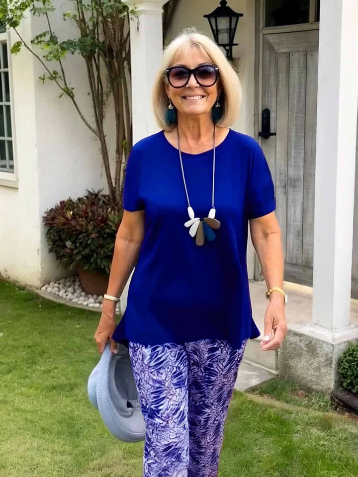 Women's Two-Piece Set | Short-Sleeve Patterned