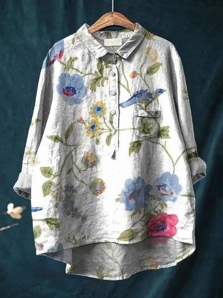 Blouse for Women | Button-Front Foral Print