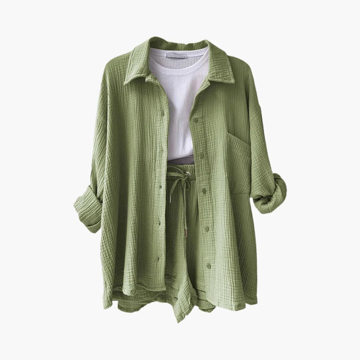 Women’s Outfit Set | Button Crop Shorts