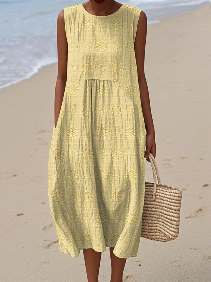 Casual Dress For Women | Midi Textured Loose Fit Dress