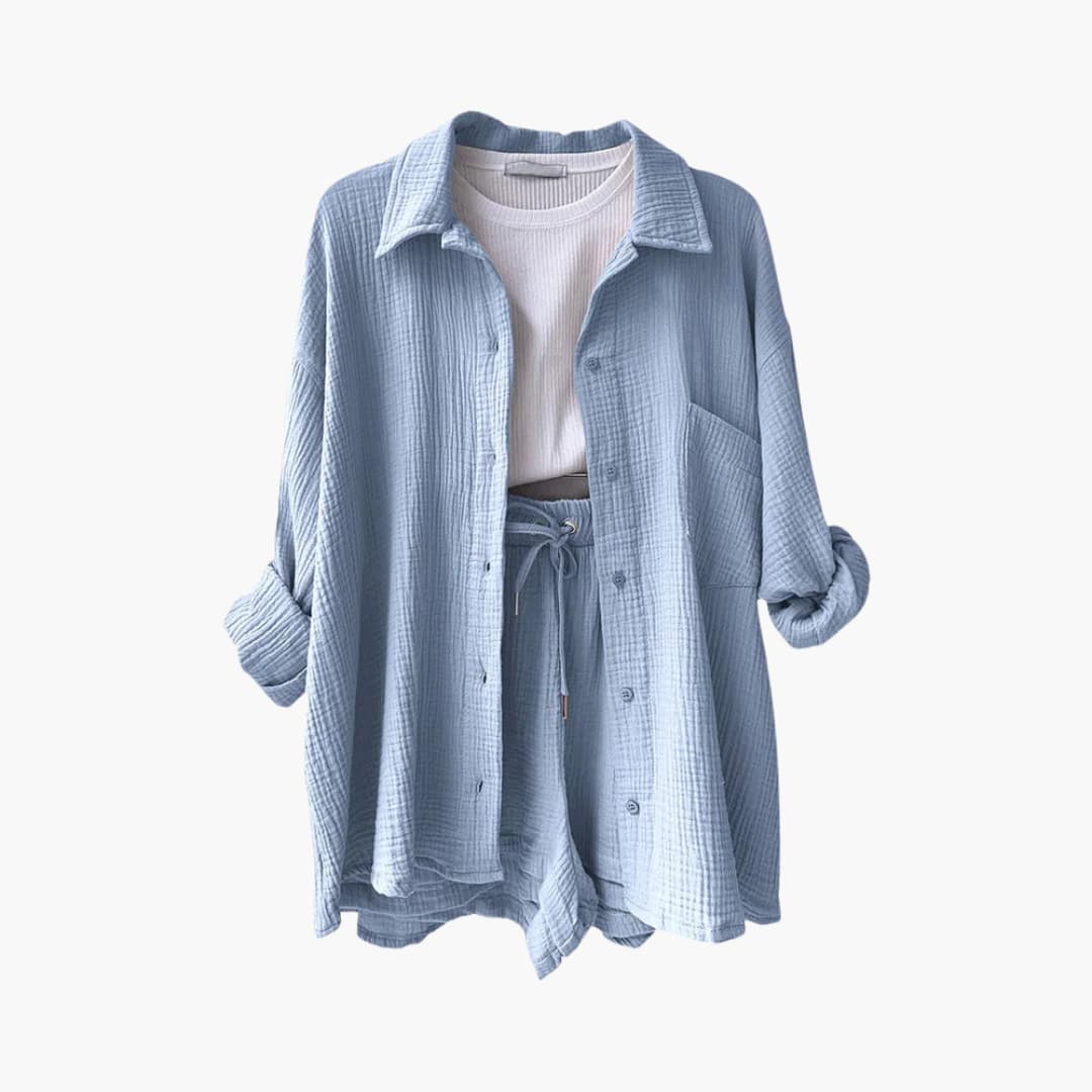 Women’s Outfit Set | Button Crop Shorts