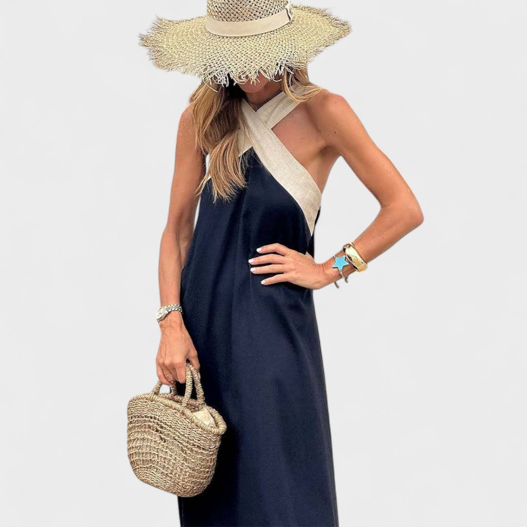Casual Dress For Women | Maxi Cross-Neck Fit Design