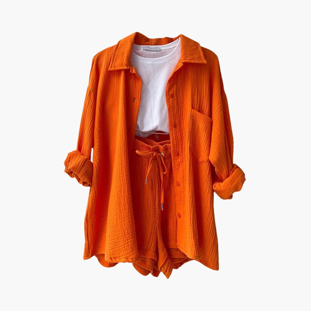 Women’s Outfit Set | Button Crop Shorts