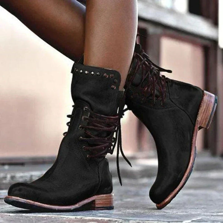 Boots for Women | Lace Up Ankle Low Heel