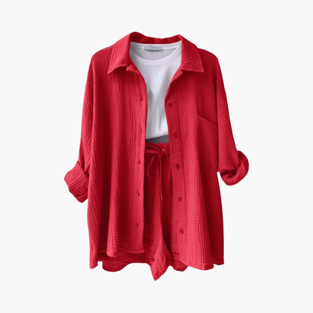 Women’s Outfit Set | Button Crop Shorts