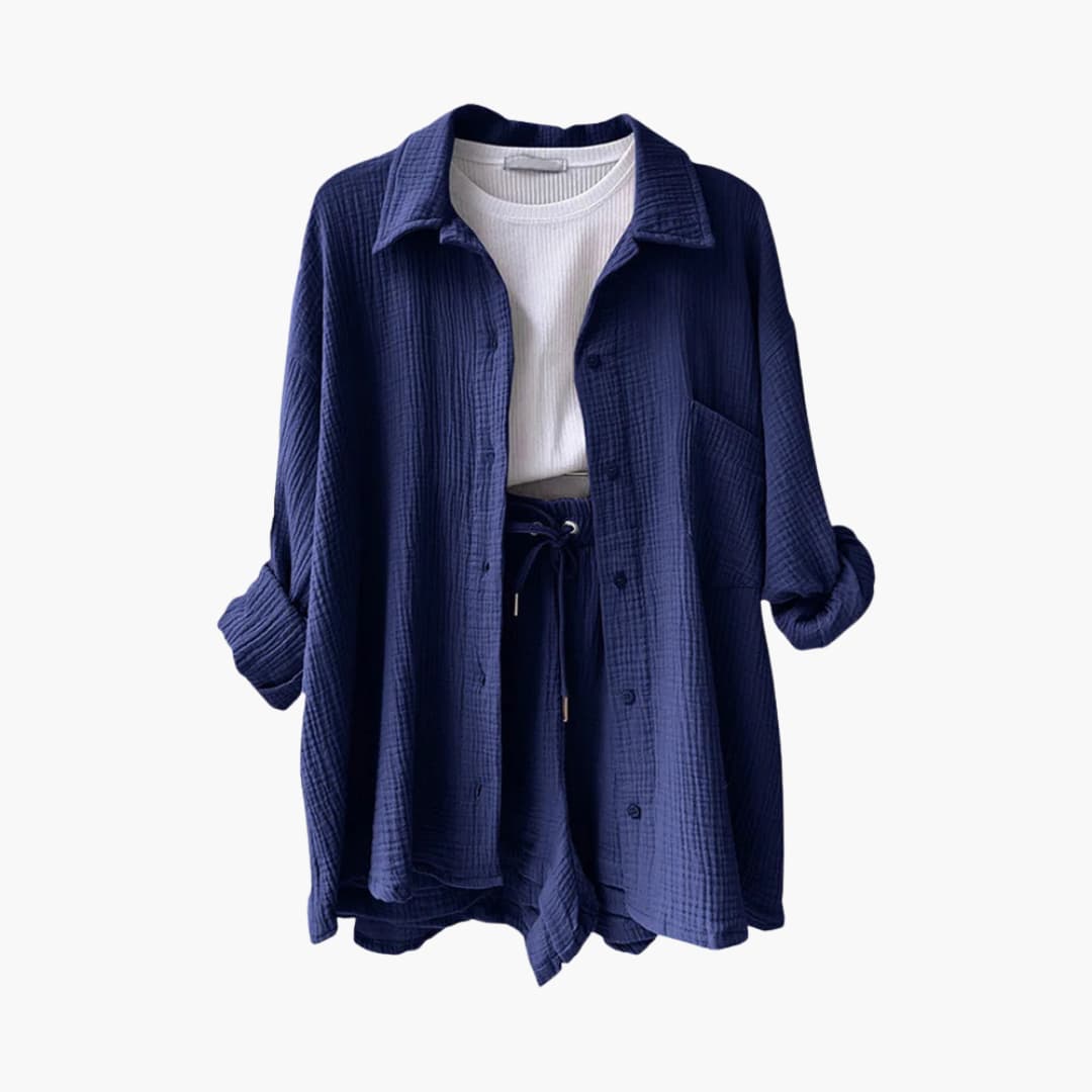 Women’s Outfit Set | Button Crop Shorts