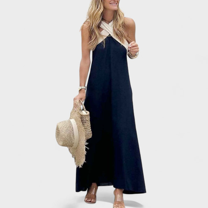 Casual Dress For Women | Maxi Cross-Neck Fit Design