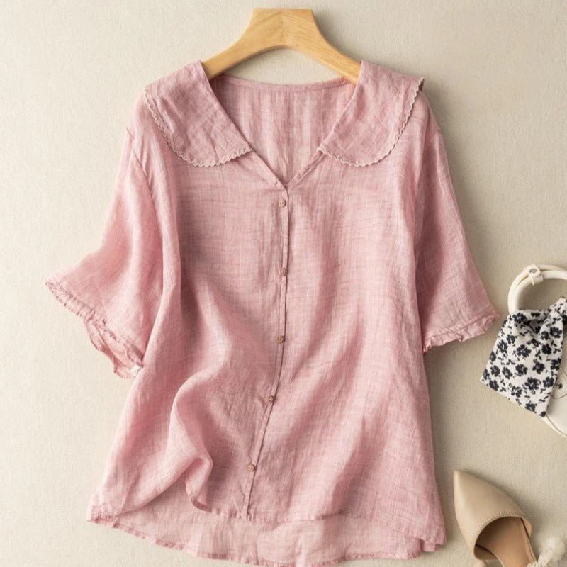Women’s Blouse | Loose-Fit Short-Sleeve
