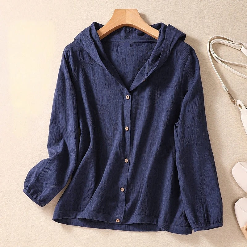 Women's Blouse | Hooded Button-Down