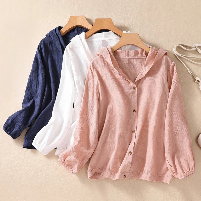Women's Blouse | Hooded Button-Down