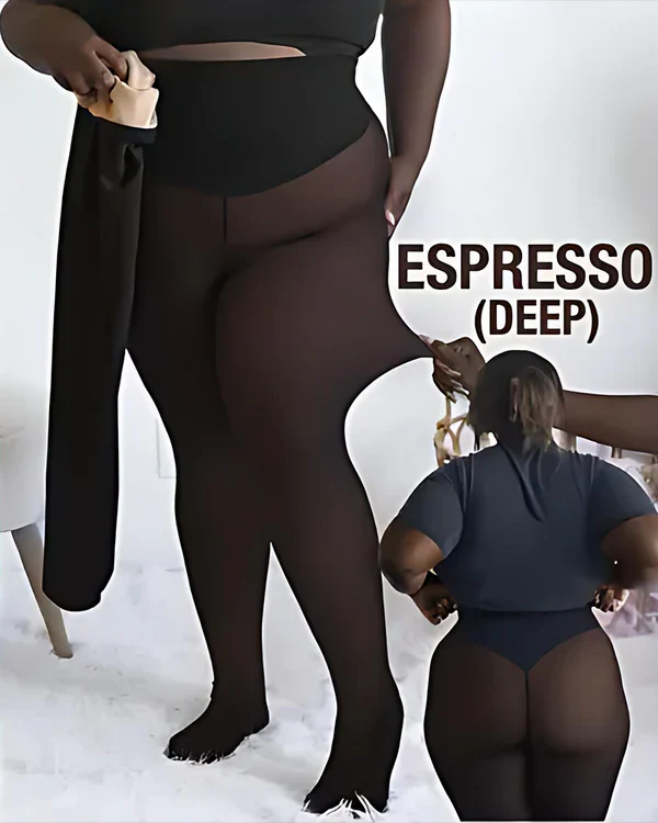 Women's high-waisted sheer full-length leggings with a wide waistband