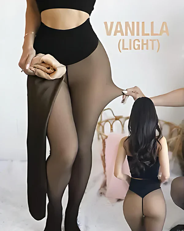 Women's high-waisted sheer full-length leggings with a wide waistband