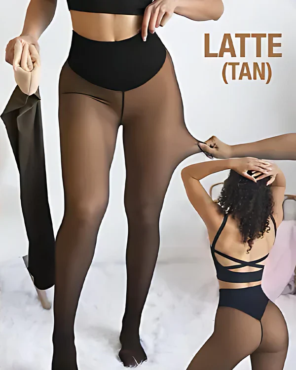 Women's high-waisted sheer full-length leggings with a wide waistband