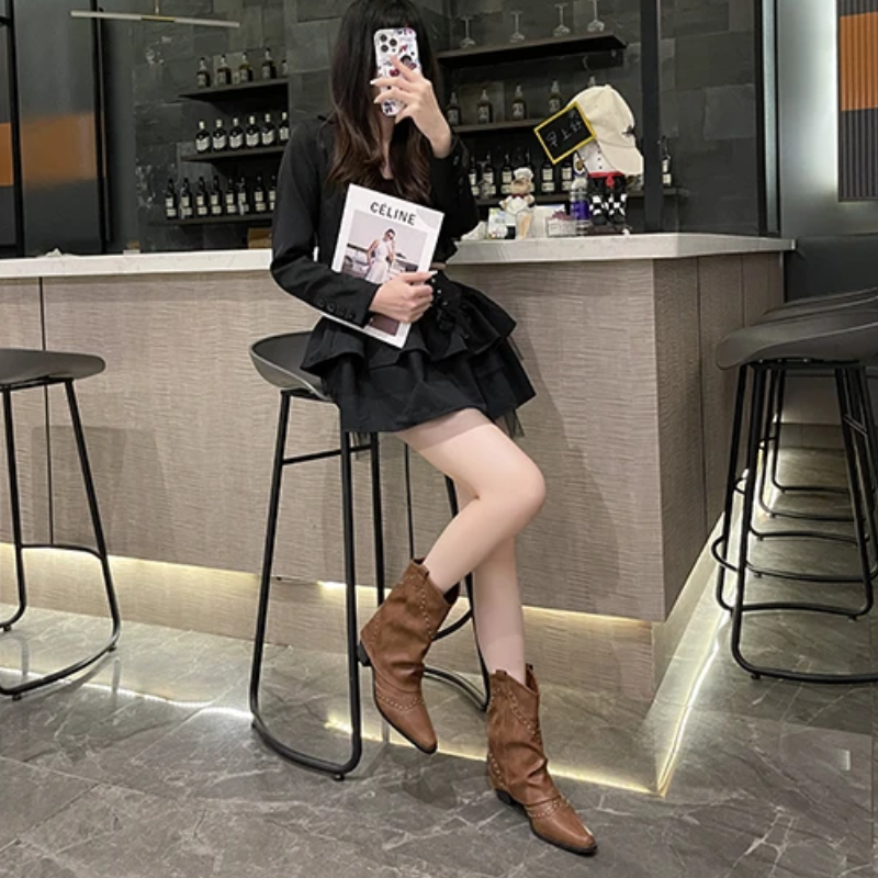 Women’s Boots | Studded Slouchy Ankle