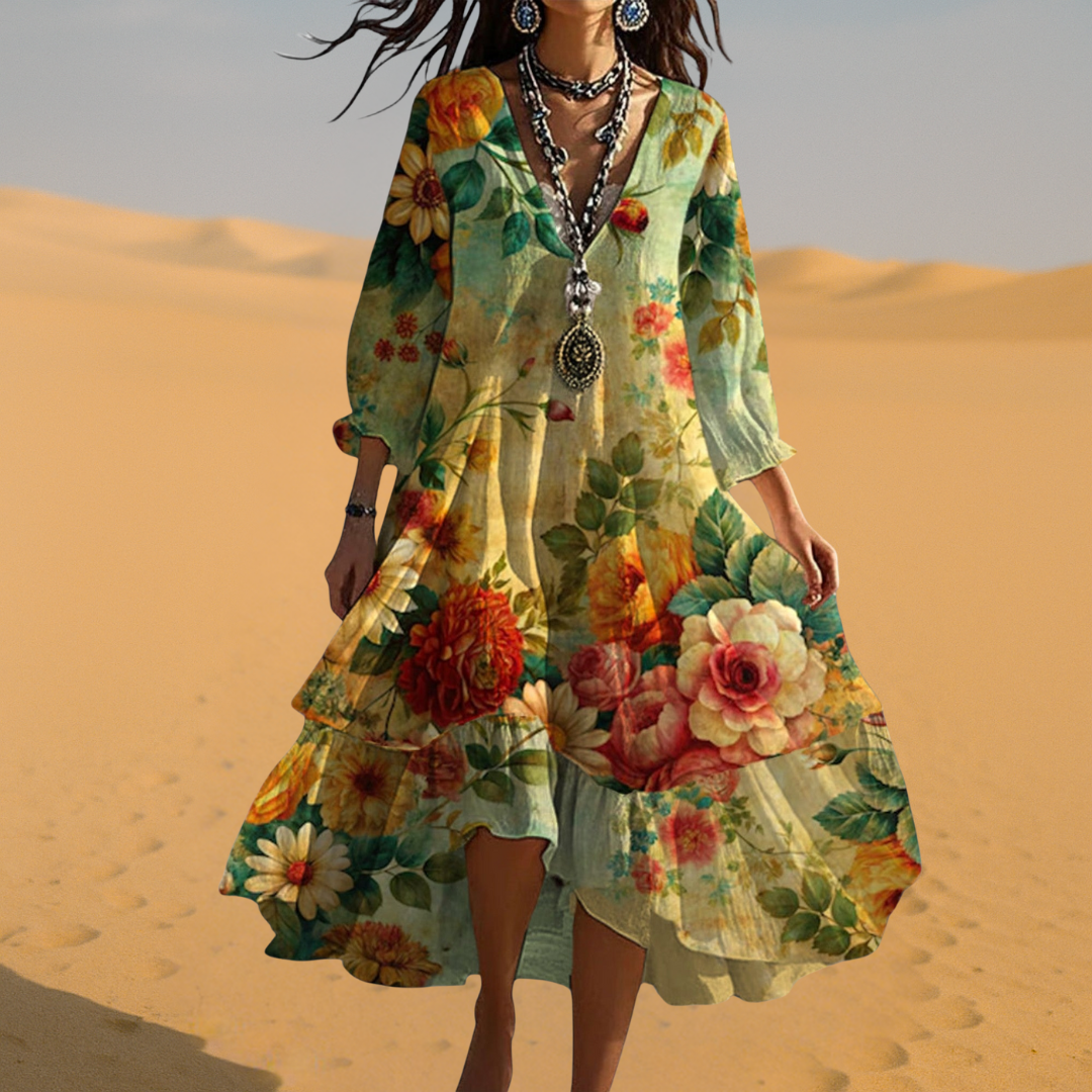 Women’s Dress | Floral Style V-Neck