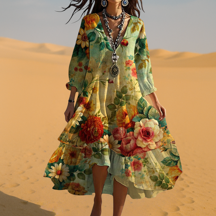 Women’s Dress | Floral Style V-Neck