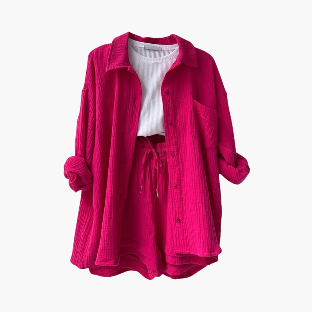 Women’s Outfit Set | Button Crop Shorts