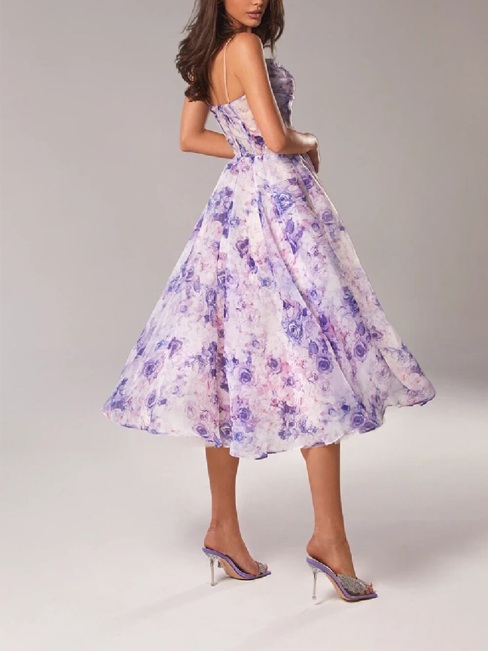 Women's Boho Midi Dress | A-Line Spaghetti Strap