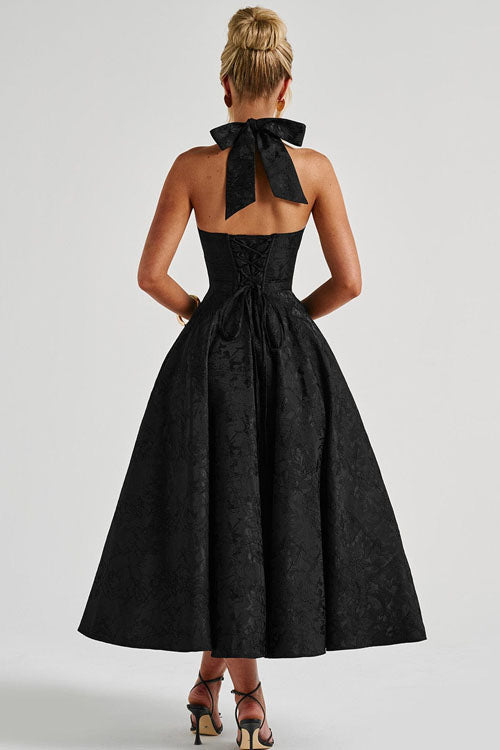 Women’s Midi Dress | Flared Halter Neck Structured Fit