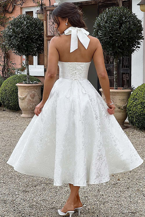 Women’s Midi Dress | Flared Halter Neck Structured Fit