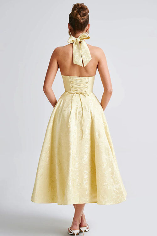 Women’s Midi Dress | Flared Halter Neck Structured Fit