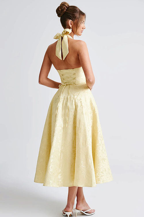 Women’s Midi Dress | Flared Halter Neck Structured Fit