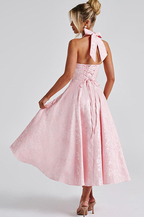 Women’s Midi Dress | Flared Halter Neck Structured Fit