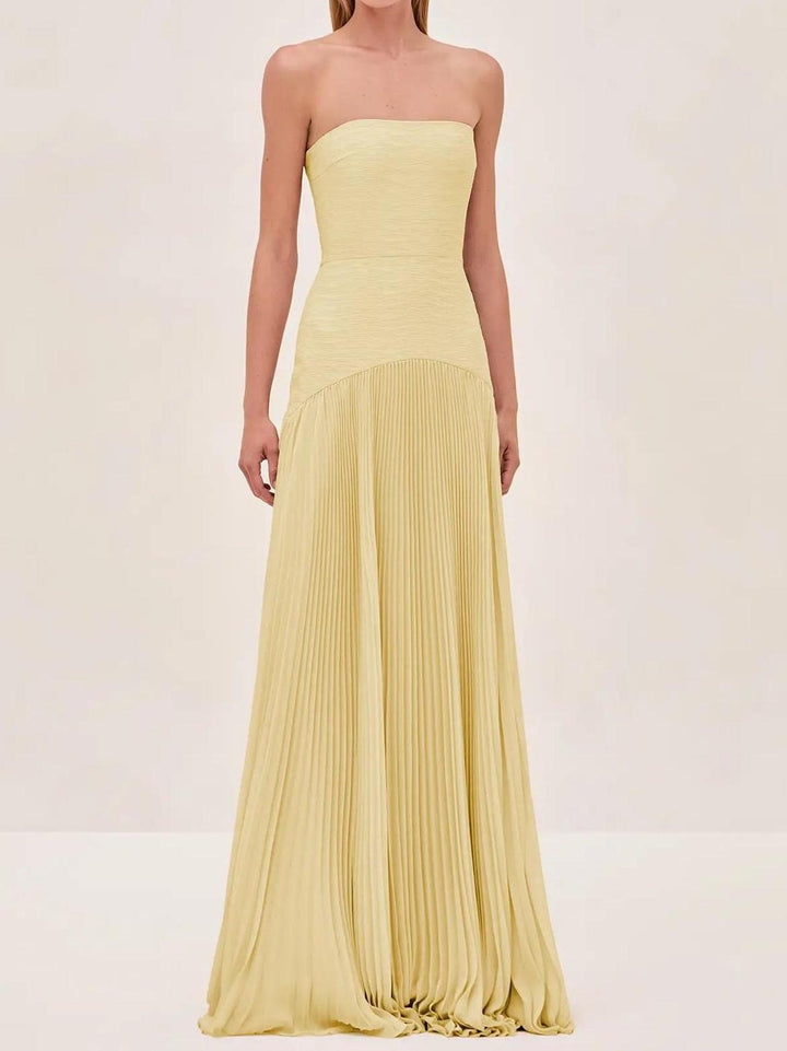 Women's Maxi Sundress | Pleated Strapless