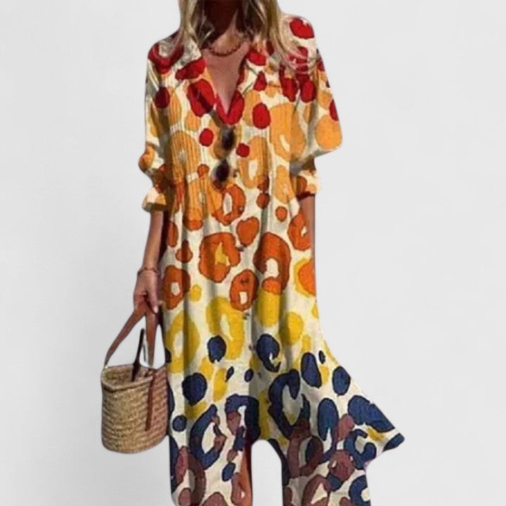Women's Boho Maxi Dress | Botanical Longsleeve