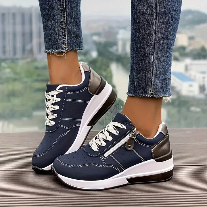 Women’s Sneakers | Casual Lace-Up With Side Zipper