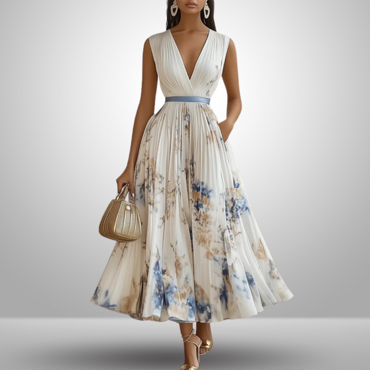 Summer Dress For Women | Midi V-Neck Floral Fit